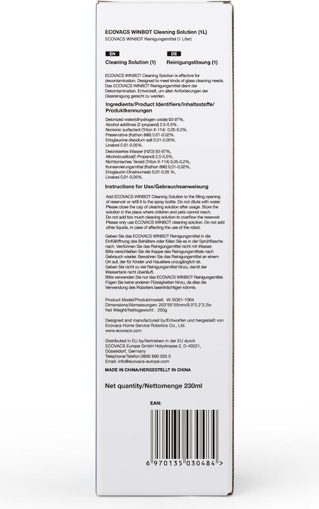 Produktbild Ecovacs WINBOT Reinigungslösung 230 ml
