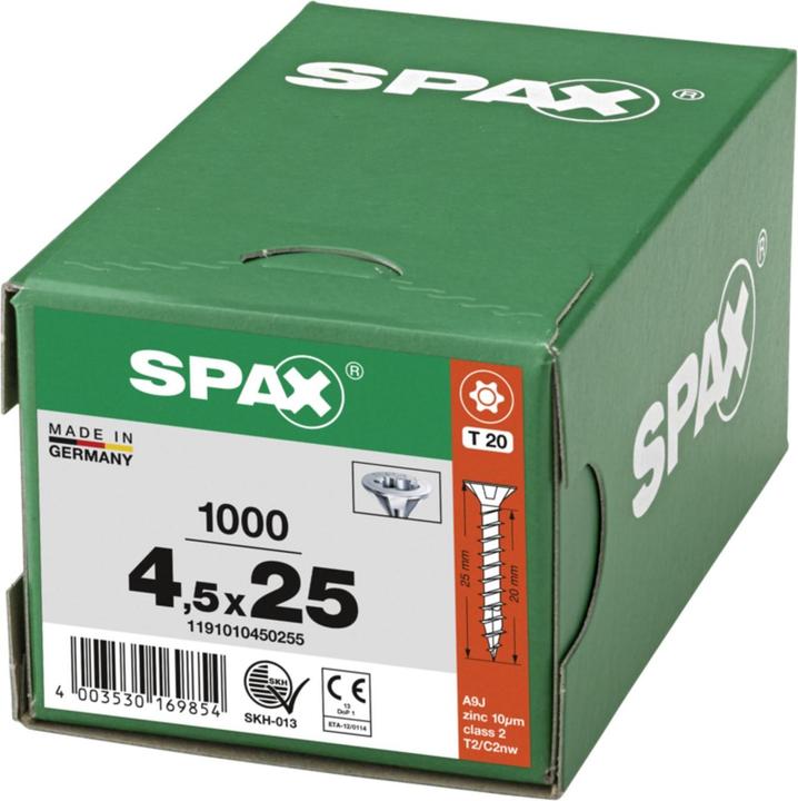 Actual product image Spax Senkmultikopf T-Star Plus T20 Vollgewinde Wirox (1000 Screws per piece, 4.5 x 25 mm)