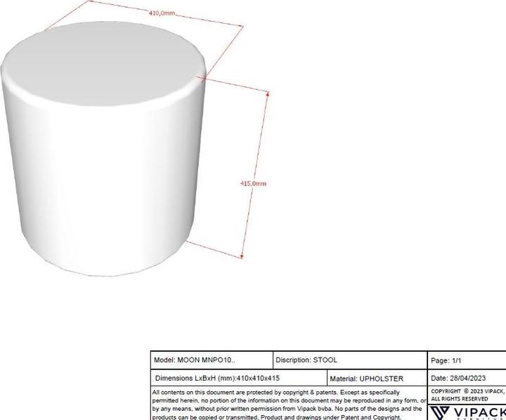 Image du produit Vipack Moon Pouf Boucle Rose