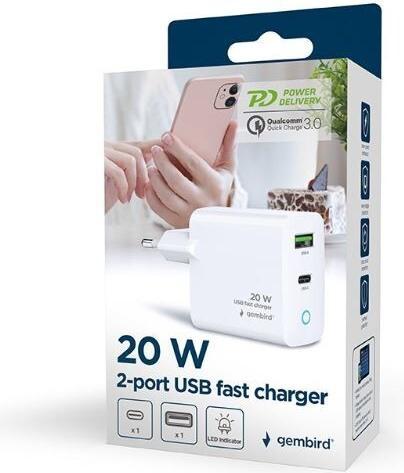 Actual product image Gembird TA-UC-PDQC20L-W-01 (2 ports)