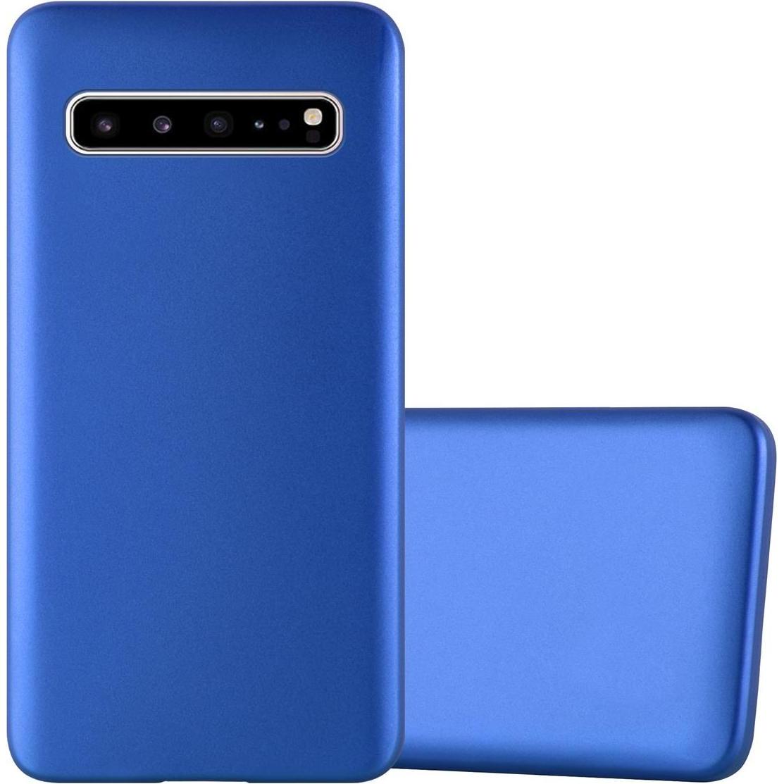 Cadorabo TPU Matt Metallic Cover (Samsung Galaxy S10 5G), Smartphone Hülle, Blau