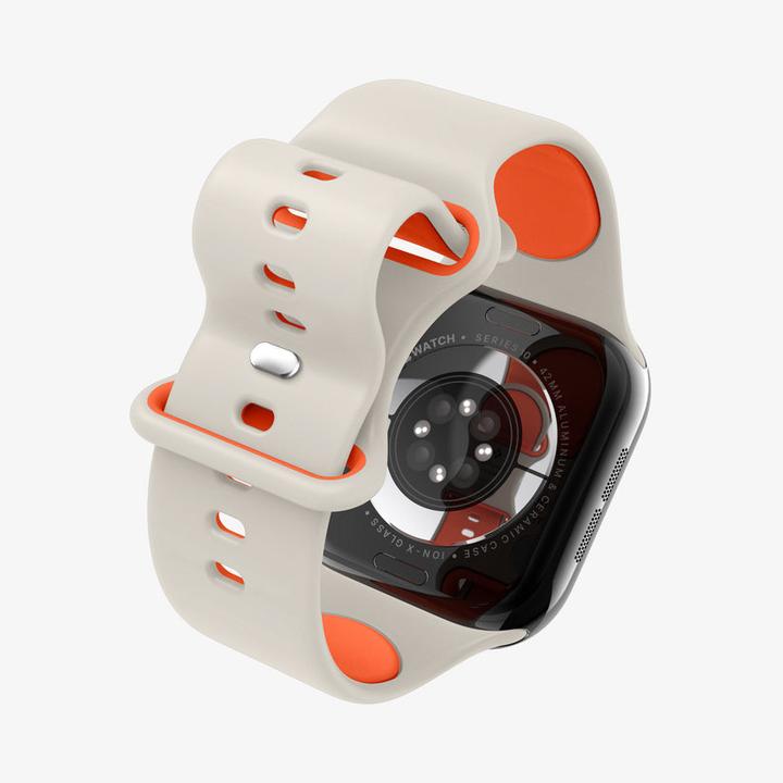 Produktbild Spigen - Nano Pop - Apple Watch 1/2/3/4/5/6/7/8/9/10/SE/SE 2 (38/40/41/42mm) - Orange Beige (42 mm, Aluminium, Plastic, Silicone)