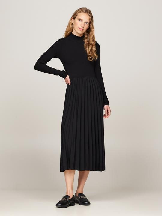 Productafbeelding Tommy Hilfiger Rib Mix F&F Pleated Dress Ls (S)
