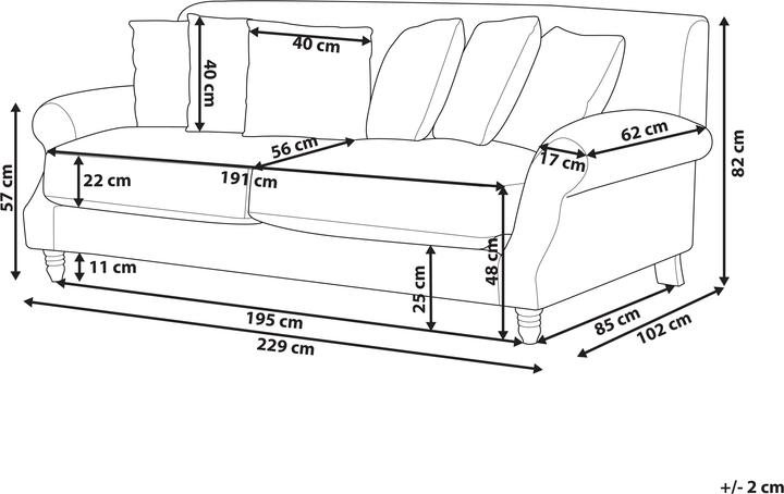Produktbild Beliani Eike (3-Sitzer)