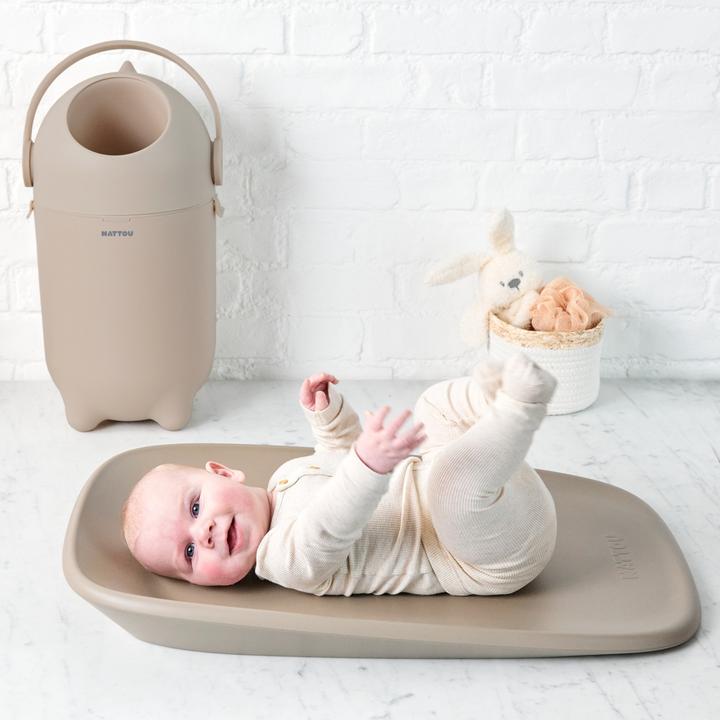 Actual product image Nattou - Dropy Diaper Pail - Taupe