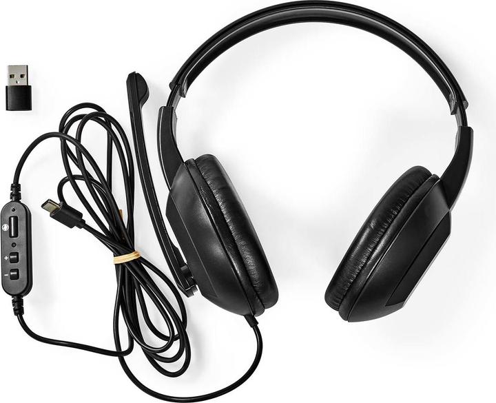 Immagine prodotto Nedis Cuffie per PC Over-Ear - Nero (Cablato, USB-A, Team Microsoft, Zoom)