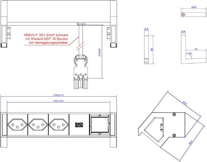 Produktbild Bachmann Desk 2 (3 x, Typ 13, 0.20 m)