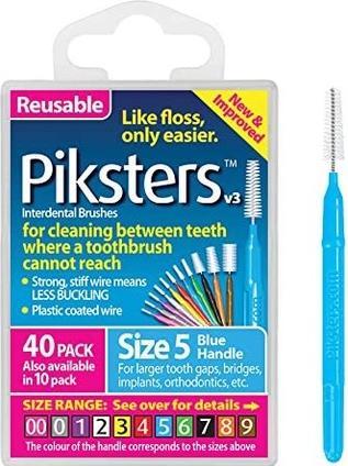 Image du produit Piksters Interdental Brushes Size 5 Blue 40 Count (40x)