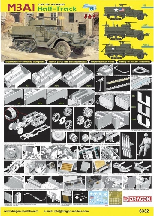 Produktbild 1:35 M3A1 Half-Track w/US Armor.Infantry