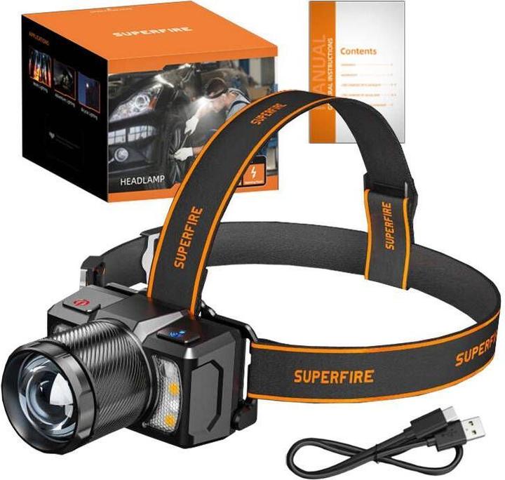 Actual product image Superfire Headlight HL25, 700lm, USB-C (700 lm)