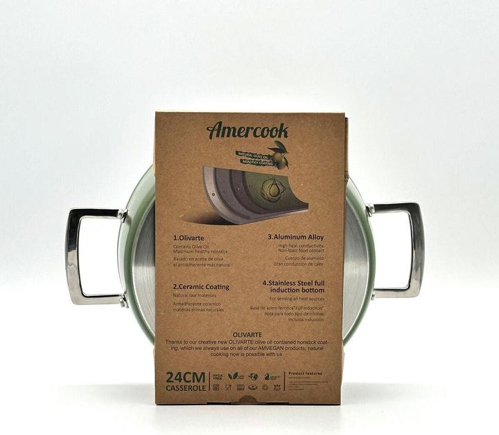 Produktbild Terracotta Kasserolle AmVegan Chef Ø 24 cm (Stielkasserolle, Aluminium)