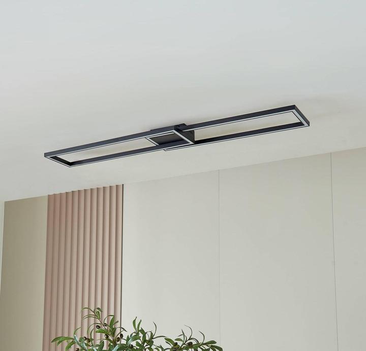 Actual product image Lucande Tjado LED ceiling lamp rectangle 2fl 120cm (1250 lm)