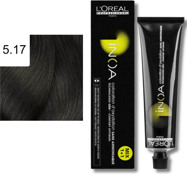 Actual product image L'Oréal Paris L'Oreal Inoa Coloration D'Oxydation Ammonia Free (5.17 Light brown Ash Cool)