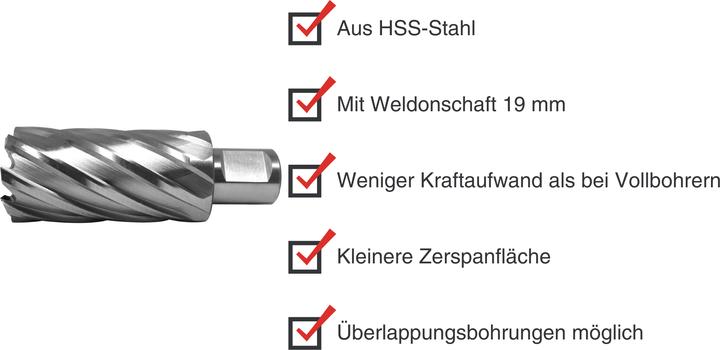 Produktbild Paulimot HSS-Kernbohrer mit Bohrtiefe 55 mm, Ø 30 mm (30 Millimeter)