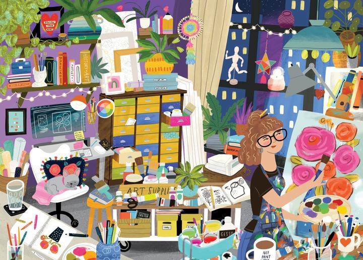 Actual product image Pieces & Peace Puzzle 1500 pieces My Happy Place is in the Art Studio (1500 pieces)