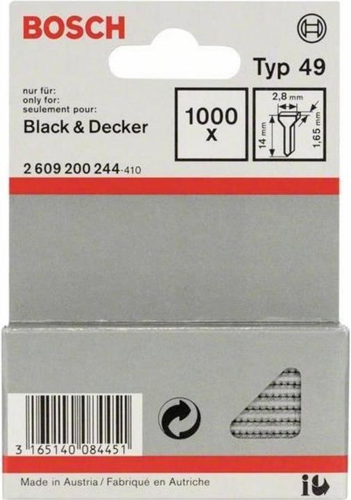 Produktbild Bosch Professional Zubehör Tackerstift Typ 49, 2,8 x 1,65