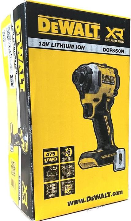 Actual product image DeWalt DCF850N-XJ (Rechargeable battery operated)