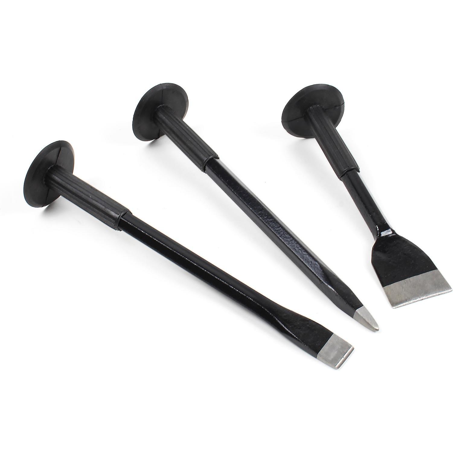 Thumbnail - Wiltec, Meissel, Handmeissel Set 3tlg Flachmeissel Spitzmeissel Breitmeissel Handschutz