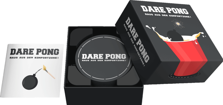 Actual product image MrPong Dare Pong (German) Beer Pong game