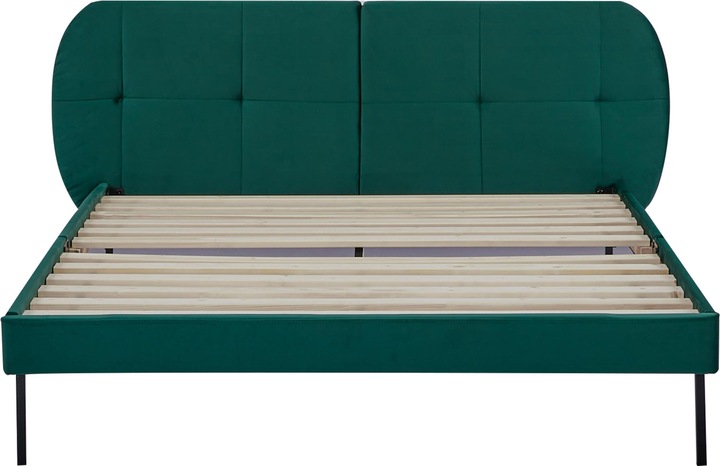 Immagine prodotto En.Casa Letto imbottito Porvoo in velluto 140x200 cm verde scuro (140 x 200 cm)