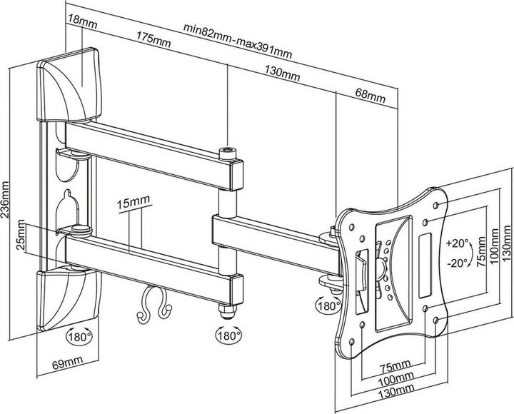 Image du produit Maclean MC-719 (Mur, 27", 15 kg)