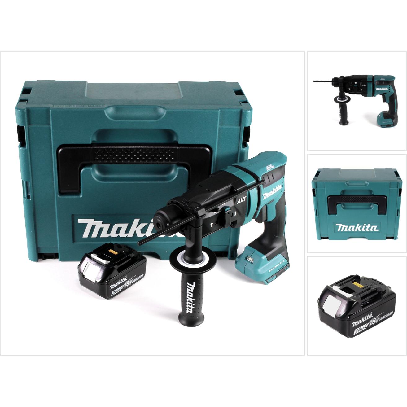 Makita, Trapano + Avvitatore a batteria, DHR 182 F1J Trapano a percussione a batteria 18V 1,7J SDS plus Brushless + 1x batteria ricaricabile