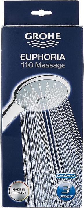 Immagine prodotto Grohe Doccetta Euphoria 110 Massage 27221000 11 cm cromo (3 Tipi di raggi, 13 l/min)