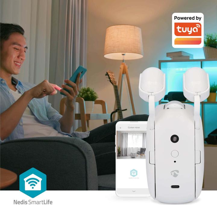 Image du produit Nedis SmartLife Robot Rideau | Barre à Rideaux | Rideaux Horizontaux | Alimenté par Piles / Electricité
