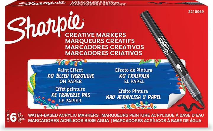 Actual product image Sharpie Kreativmarker Pinselspitze Acryl schwarz (1x)