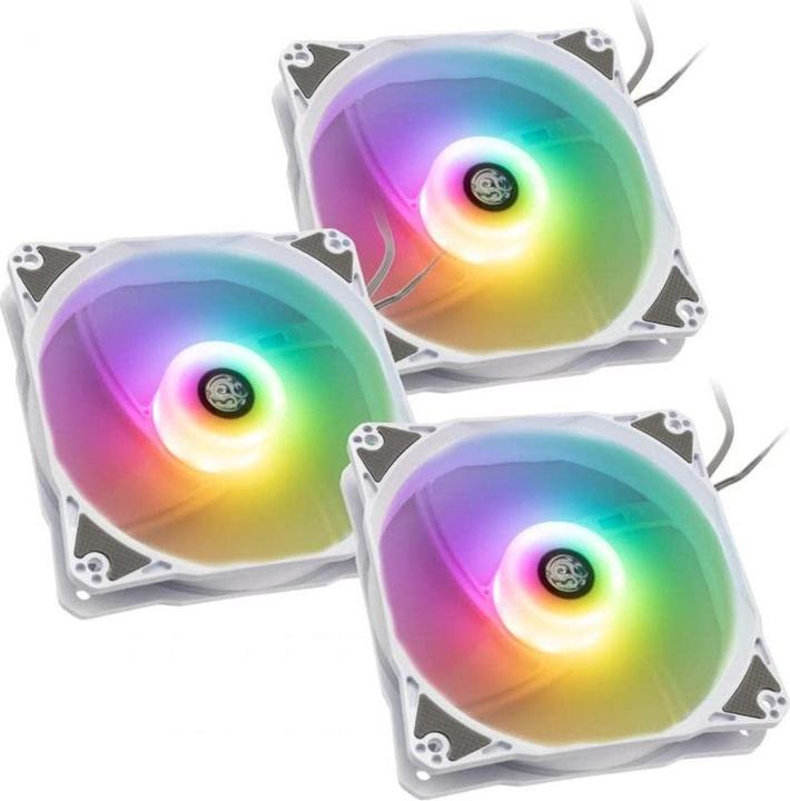 Produktbild Bitspower Notos RGB PWM Lüfter, 120mm - weiss, 5er-Pack (120 mm, 5x)