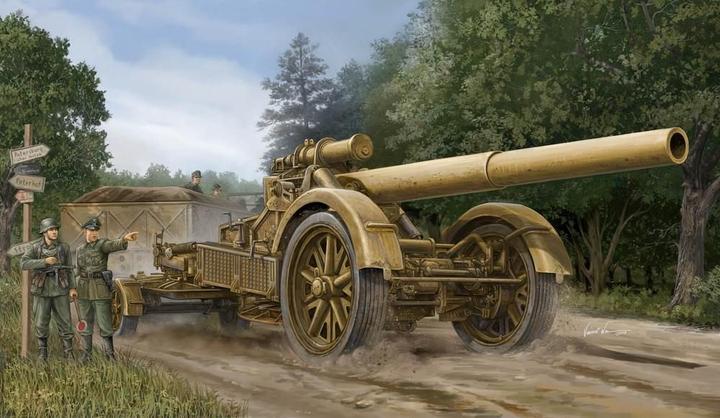 Actual product image Trumpeter German 21cm Morser 18 Heavy Artillery