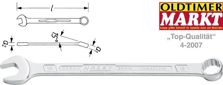 Actual product image HAZET Combination wrench 600N-8 ∙ Outside 12-point traction profile ∙ 8 mm (8 mm)