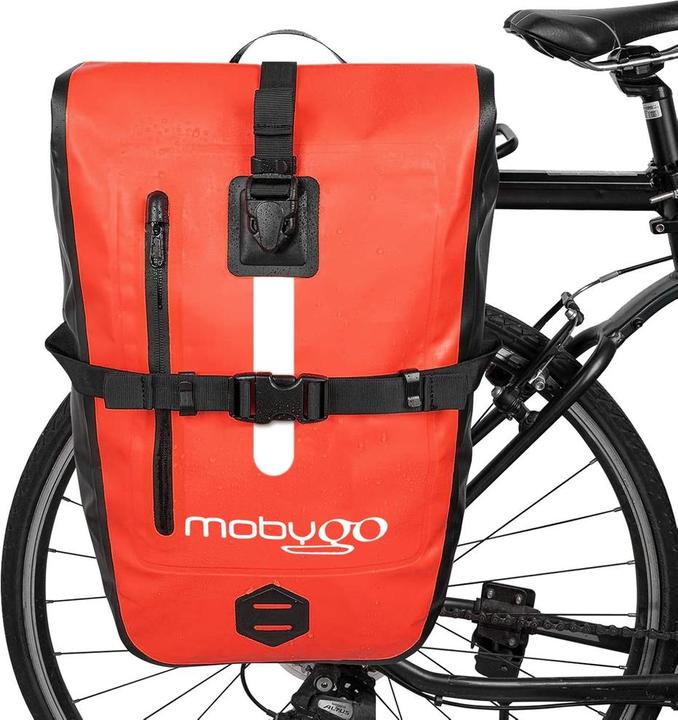 Immagine prodotto Mobygo Borsa impermeabile per bicicletta CB25L, rosso (27 l, Borsa portapacchi)