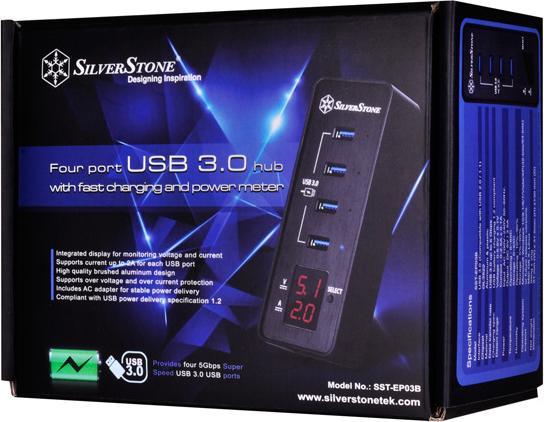 Actual product image Silverstone EP03 - Hub - 4 x SuperSpeed USB 3.0 (USB-C, 4 ports)