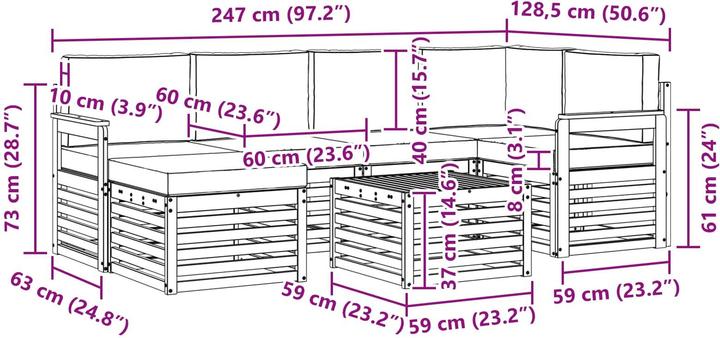 Produktbild vidaXL Outdoor-Sofa