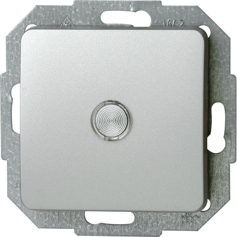 Kopp Universalschalter Milano beleuchtbar stahl, Taster + Schalter, Silber