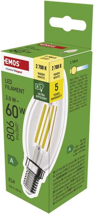 Immagine prodotto Emos Lampada LED Candela a filamento (E14, 806 lm, 1 x)