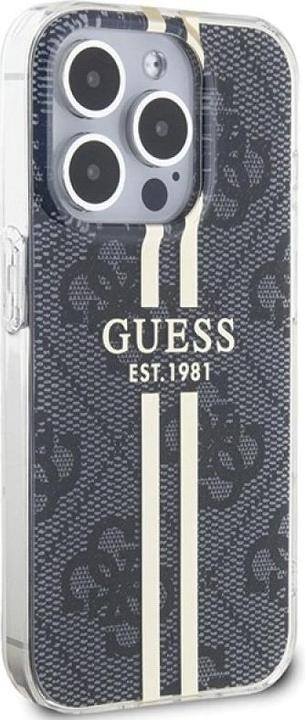 Produktbild Guess GUHCP15LH4PSEGK iPhone 15 Pro 6.1" czarny/black hardcase IML 4G Gold Stripe (Apple iPhone 15 Pro)