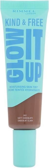 Actual product image Rimmel London Rimmel Kind & Free Glow It Up Moisturising Skin Tint In Soft Chocolate - Soothes And Calms (601 Soft Chocolate)