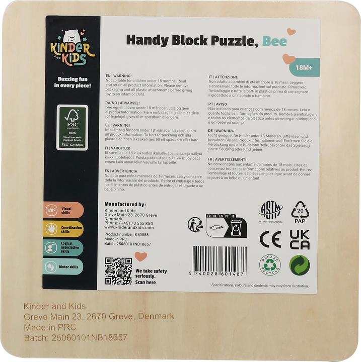 Produktbild Kinder and Kids - Puzzle, Bee (K50588)