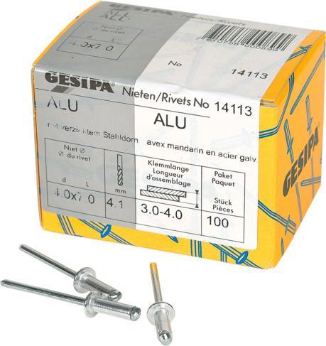 Actual product image Gesipa Rivets aveugles 4.0x7 mm aluminium 100 pièces