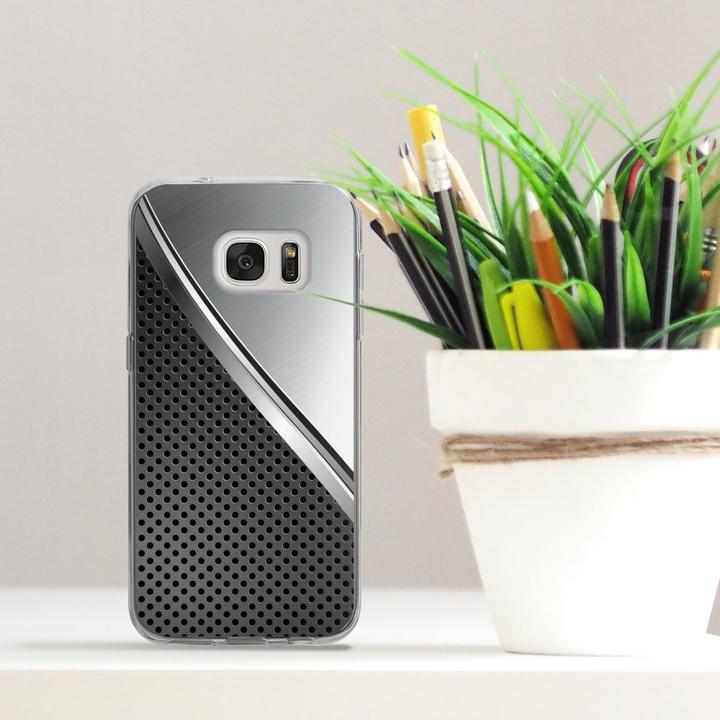 Produktbild DeinDesign Silikon Hülle für Samsung Galaxy S7 Handyhülle Case Smartphone Schutzhülle Carbon Metall Stahl (Samsung Galaxy S7)