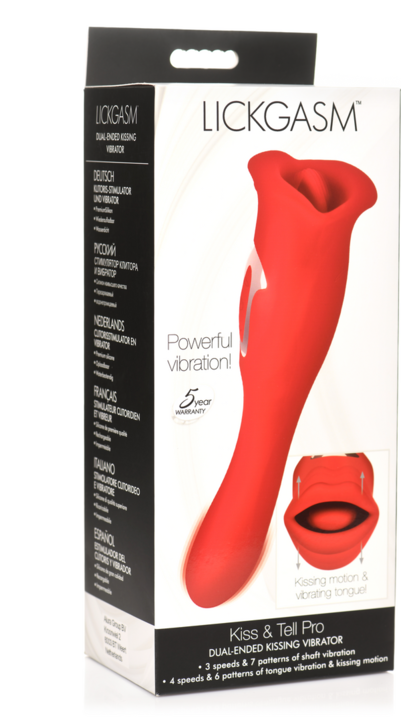 Image du produit XR Brands Lickgasm Baiser + Vibromasseur Baiser Double Face - Rouge