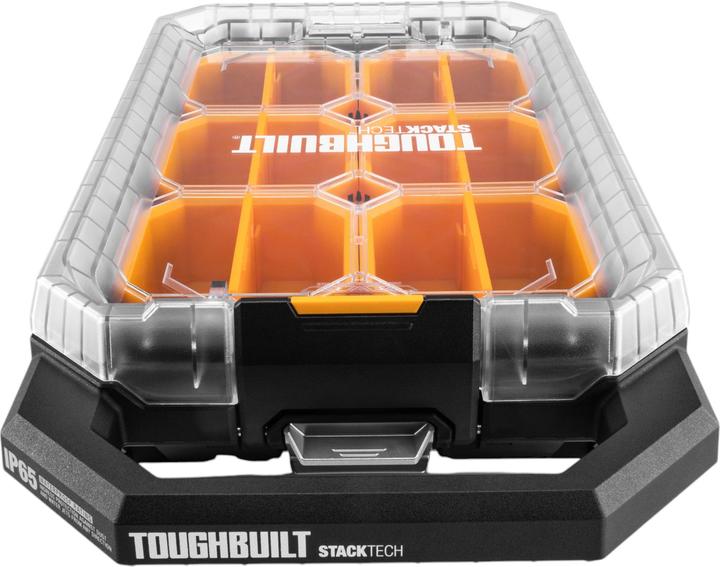 Actual product image ToughBuilt StackTech TB-B1-O-10C kompakter flacher Organizer 48 x 26,5 x 10 cm IP65 + 6x Inlay + 6x
