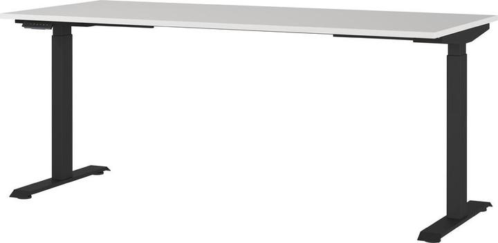 Actual product image Germania JET height-adjustable desk light grey rectangular, T-leg frame black 180.0 x 80 (180 x 72 cm)