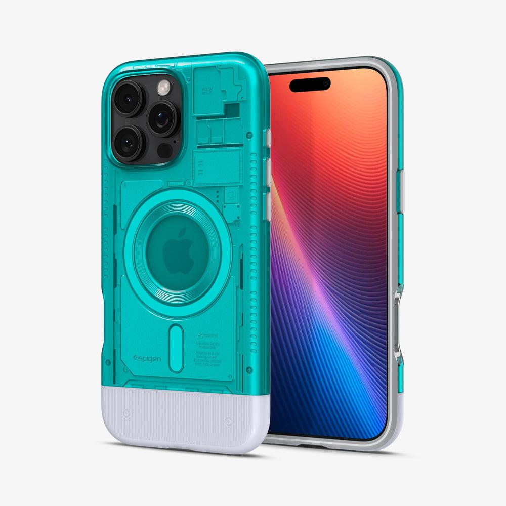 Spigen Classic C1 (MagFit) (Apple iPhone 16 Pro), Smartphone Hülle, Blau