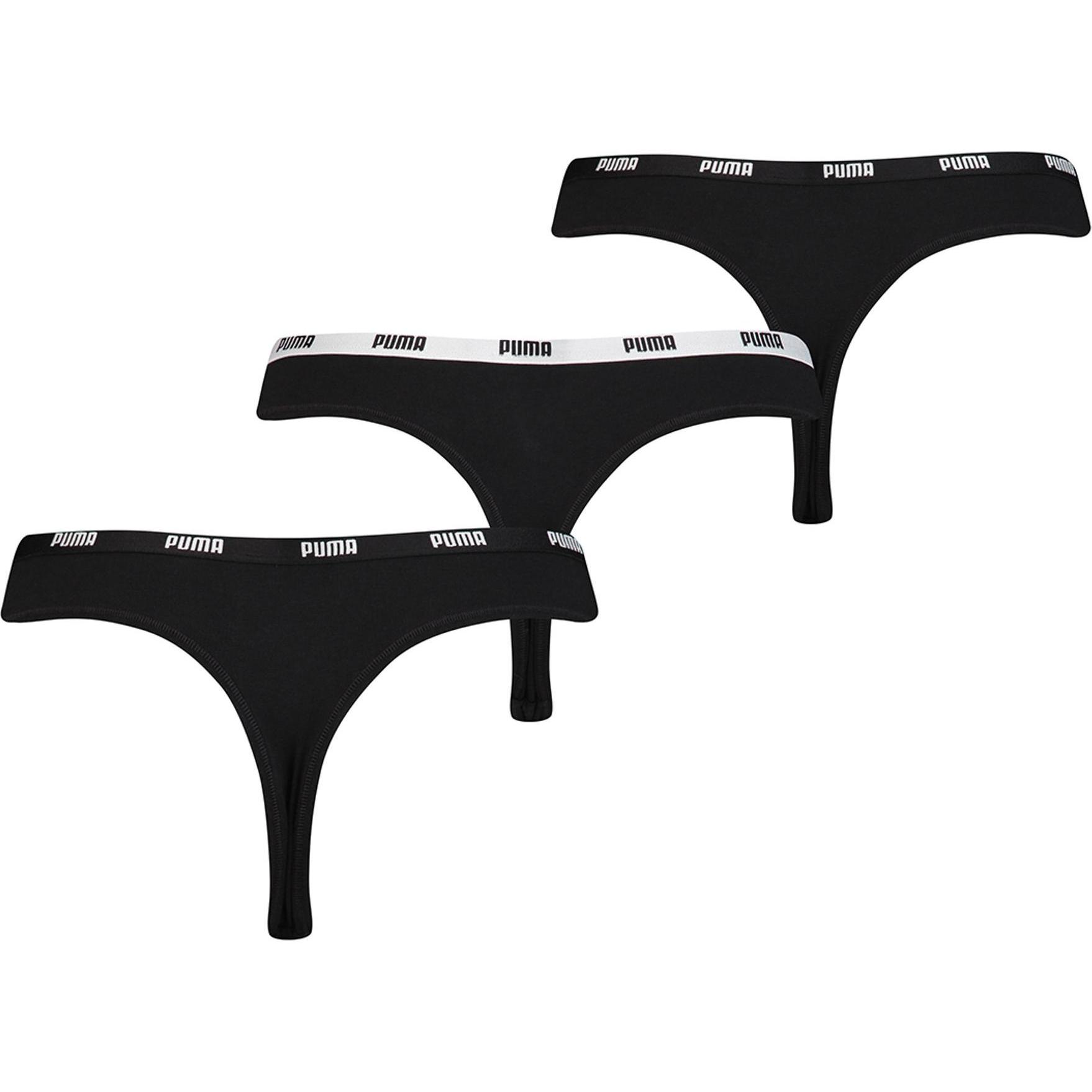 Thumbnail - Puma, Damen, Unterhosen, Basic String, Schwarz, (L, 3er Pack)