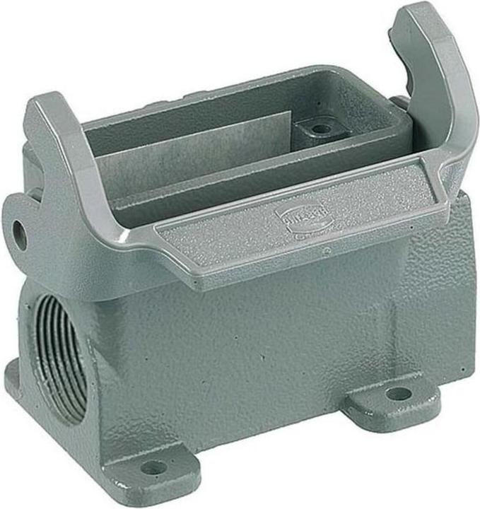 Actual product image Harting HAN A connector socket type 10Awith 2 x M20 input metal, surface mounting with lock