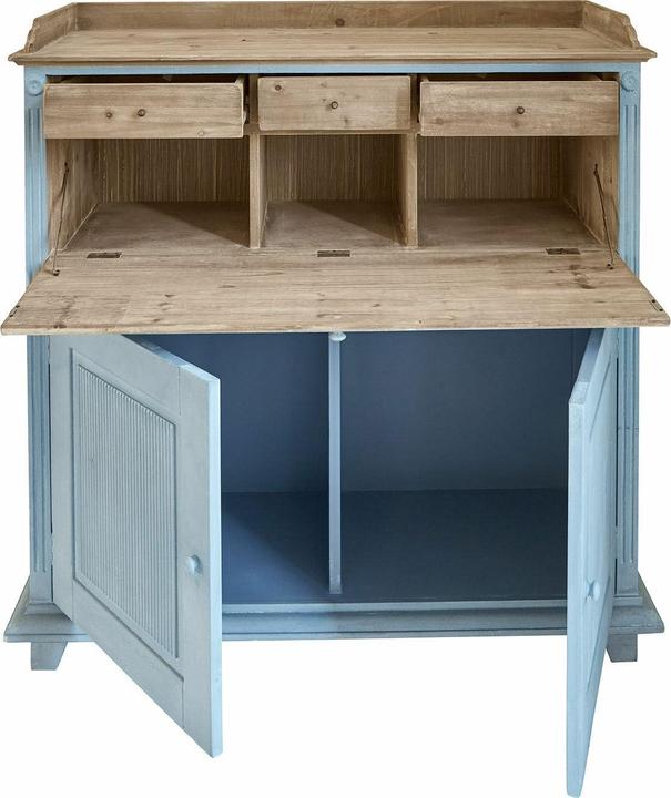 Actual product image Loberon Sekretär Marignelle antikblau/braun (122 x 45 x 122.50 cm)