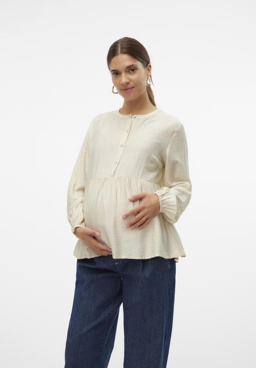 Actual product image Mamalicious Regular fit Mandarin collar Elasticated cuffs Balloon sleeves Top Blouse (XS)